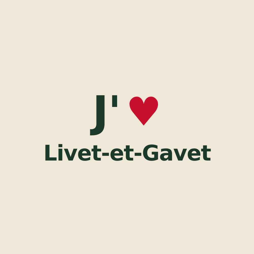 Tote bag personnalisé Livet-et-Gavet — design J'aime Livet-et-Gavet