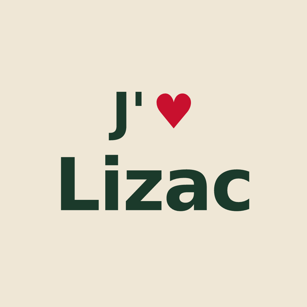 Tote bag personnalisé Lizac — design J'aime Lizac