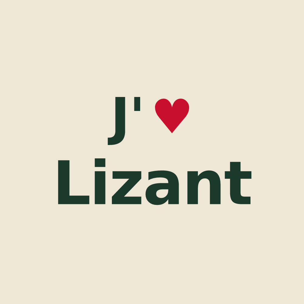 Tote bag personnalisé Lizant — design J'aime Lizant