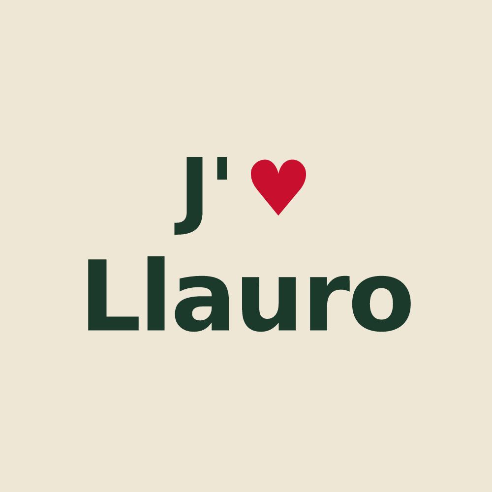 Tote bag personnalisé Llauro — design J'aime Llauro