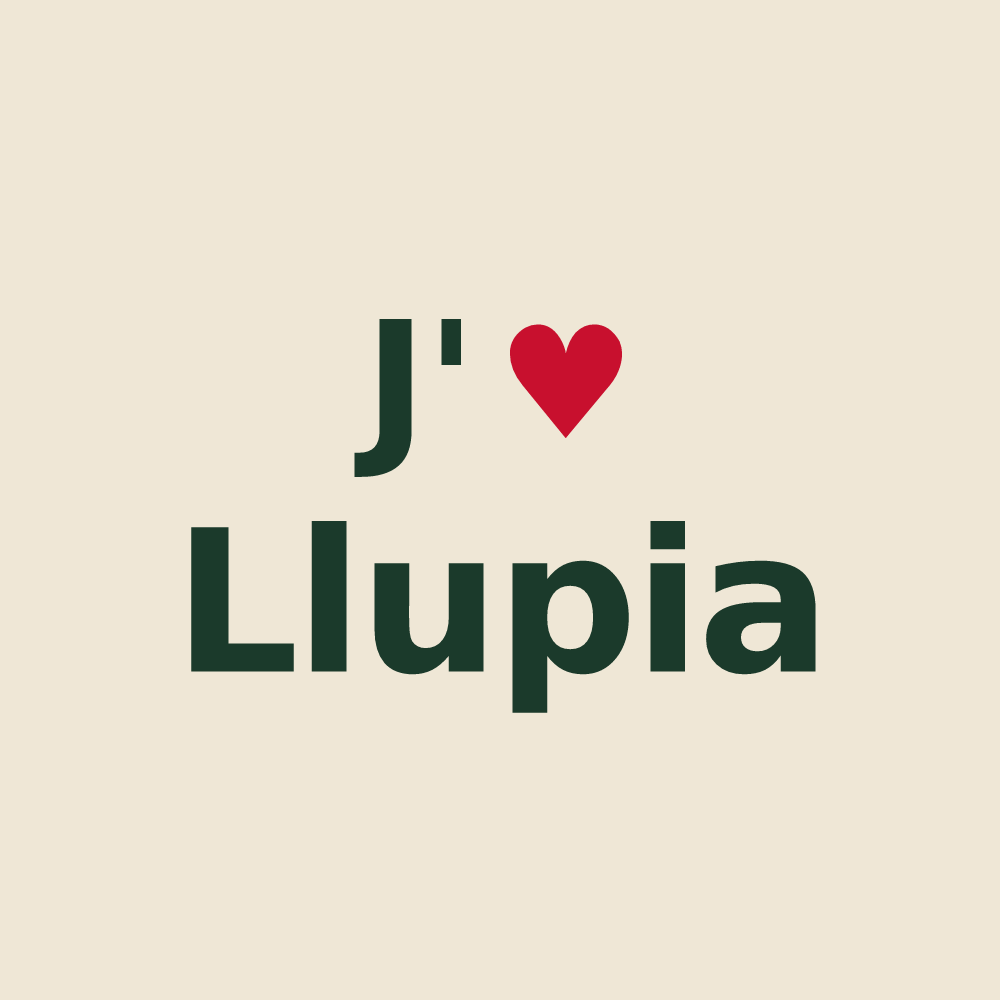 Tote bag personnalisé Llupia — design J'aime Llupia