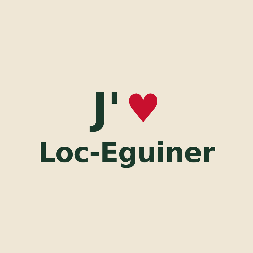 Tote bag personnalisé Loc-Eguiner — design J'aime Loc-Eguiner