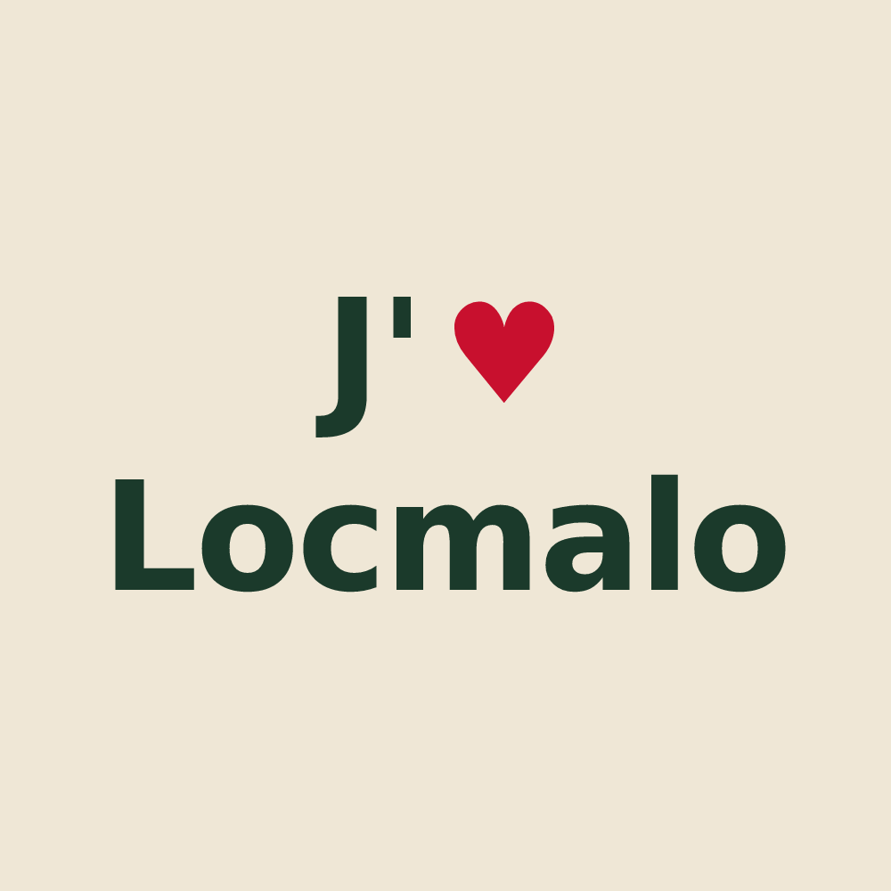Tote bag personnalisé Locmalo — design J'aime Locmalo