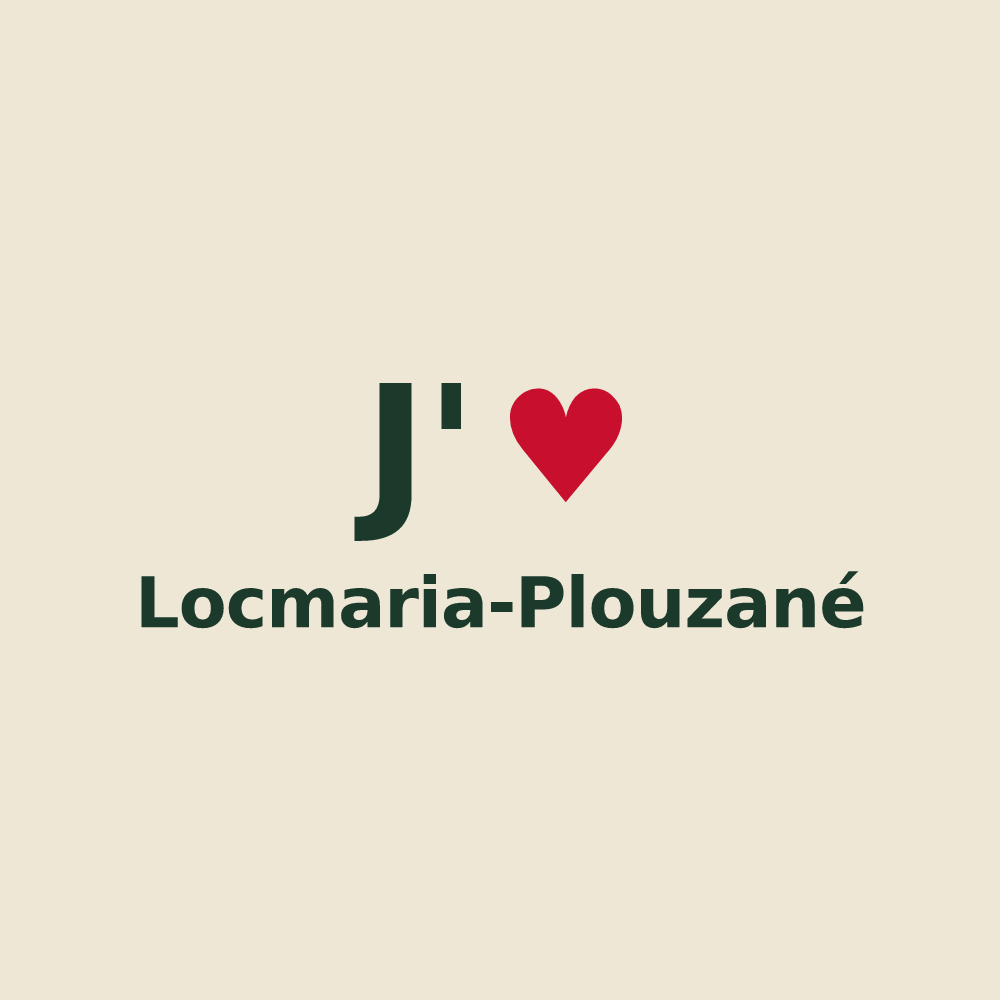 Tote bag personnalisé Locmaria-Plouzané — design J'aime Locmaria-Plouzané