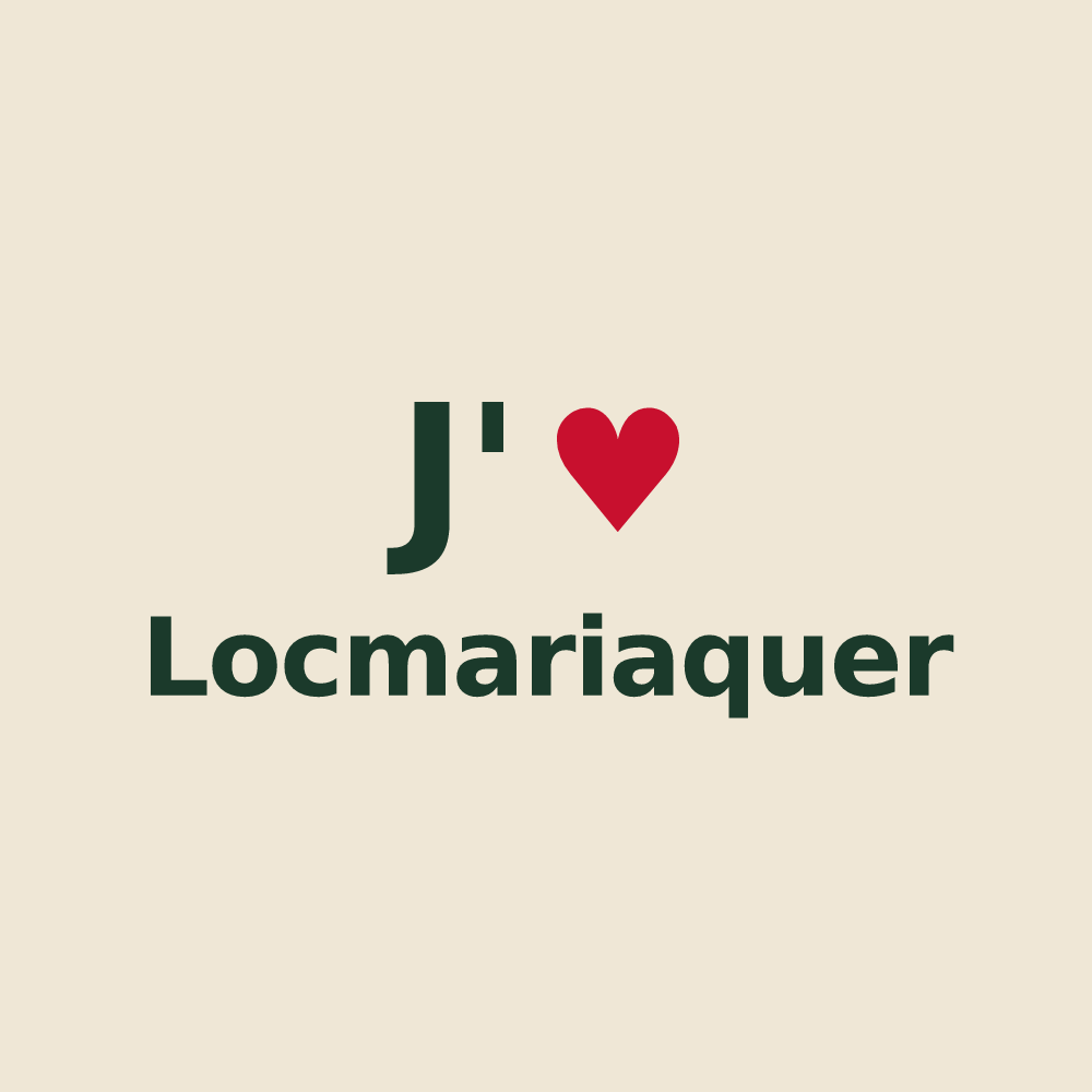Tote bag personnalisé Locmariaquer — design J'aime Locmariaquer