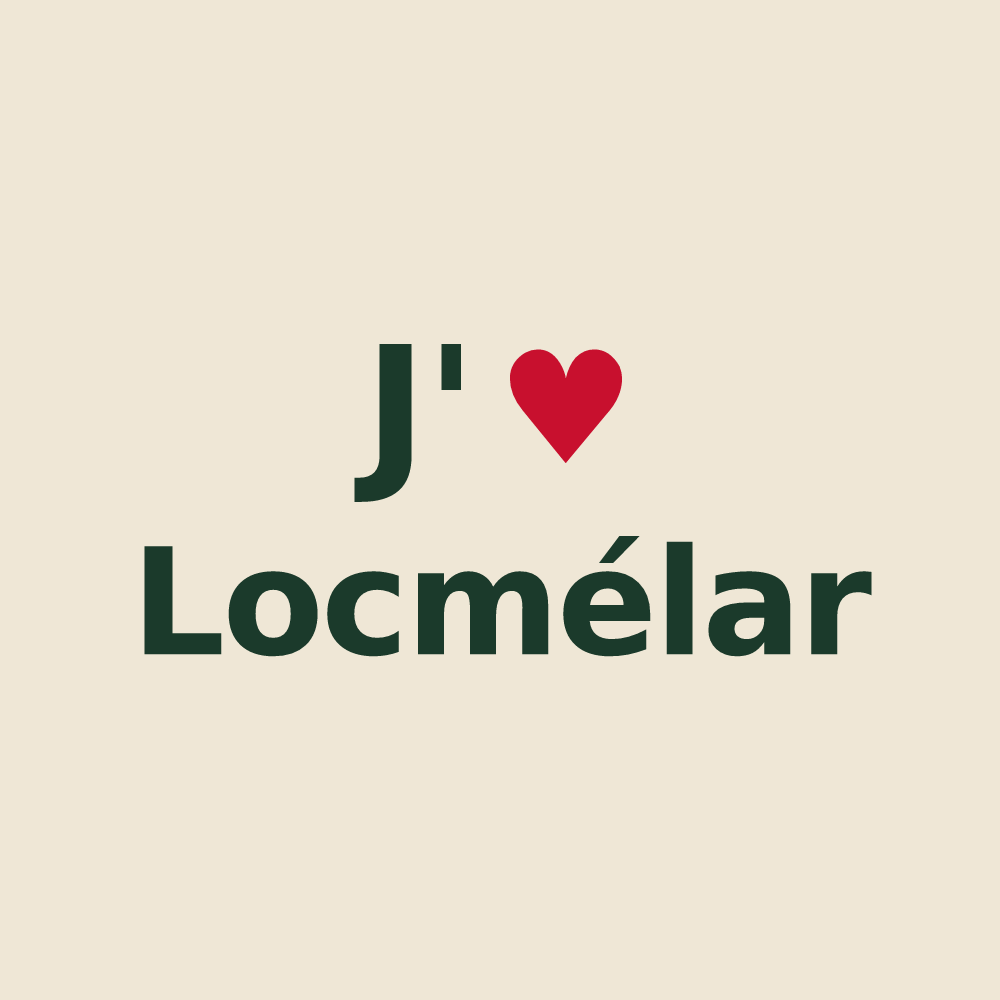 Tote bag personnalisé Locmélar — design J'aime Locmélar