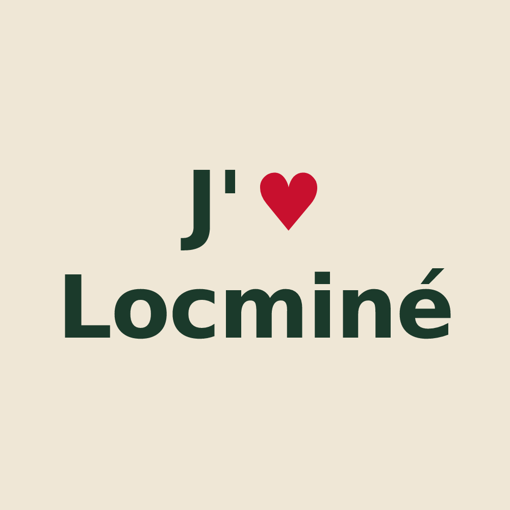 Tote bag personnalisé Locminé — design J'aime Locminé