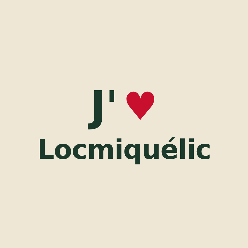 Tote bag personnalisé Locmiquélic — design J'aime Locmiquélic