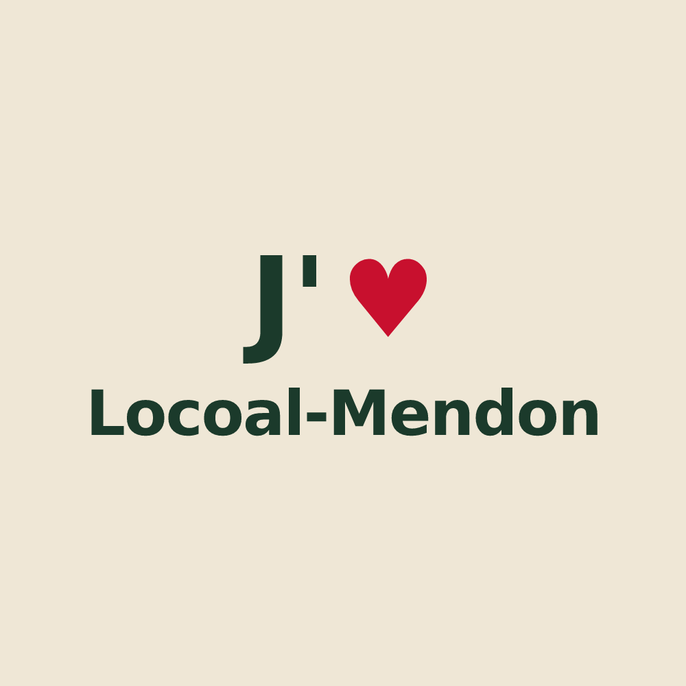 Tote bag personnalisé Locoal-Mendon — design J'aime Locoal-Mendon