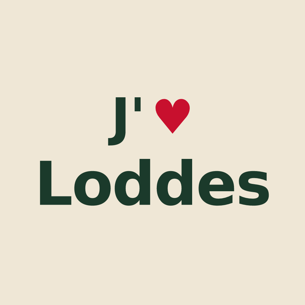 Tote bag personnalisé Loddes — design J'aime Loddes