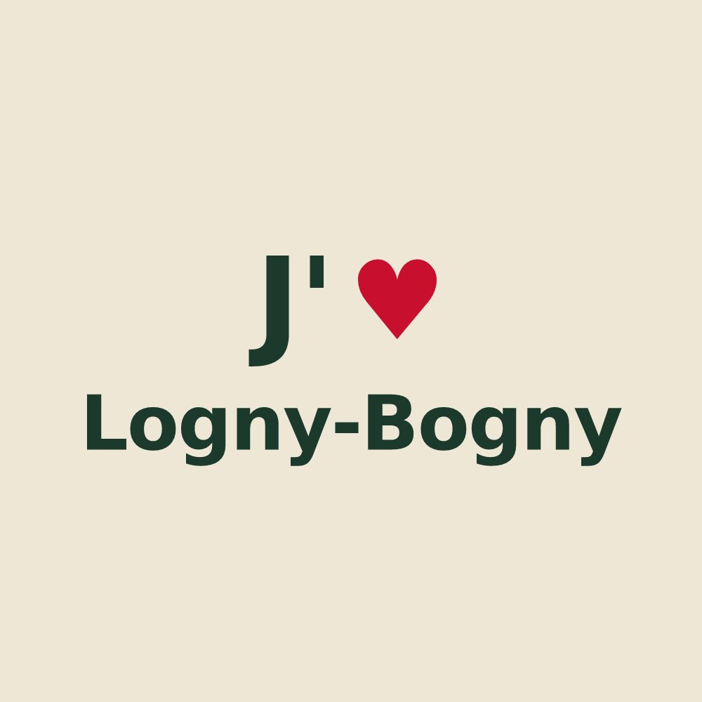 Tote bag personnalisé Logny-Bogny — design J'aime Logny-Bogny