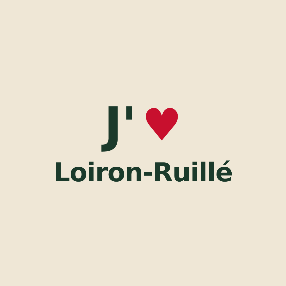 Tote bag personnalisé Loiron-Ruillé — design J'aime Loiron-Ruillé