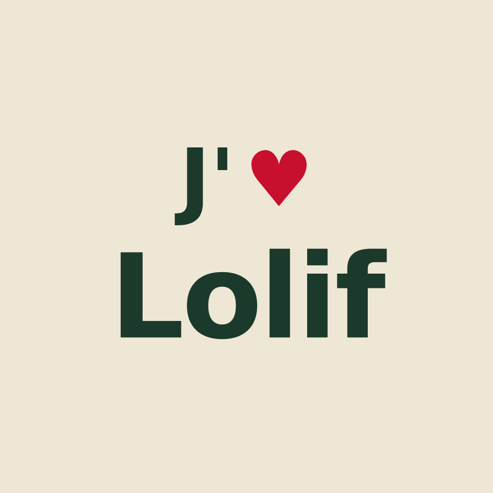 Tote bag personnalisé Lolif — design J'aime Lolif