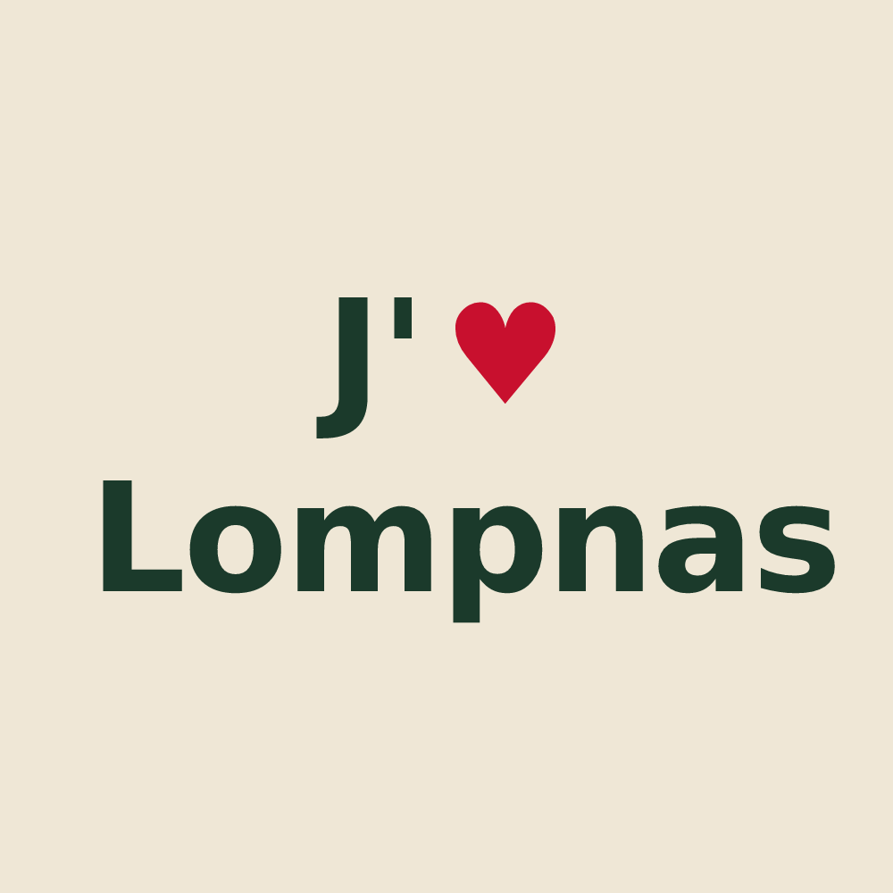 Tote bag personnalisé Lompnas — design J'aime Lompnas