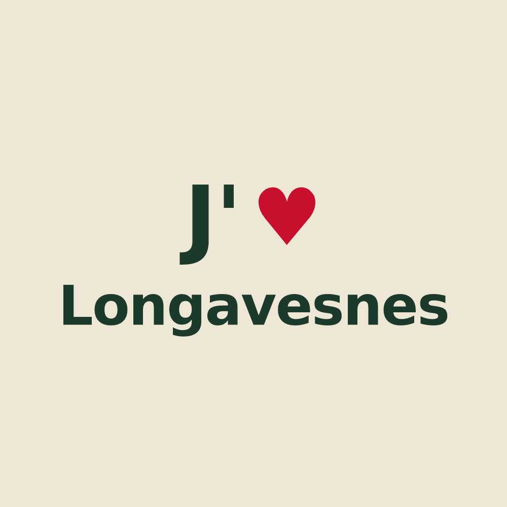 Tote bag personnalisé Longavesnes — design J'aime Longavesnes