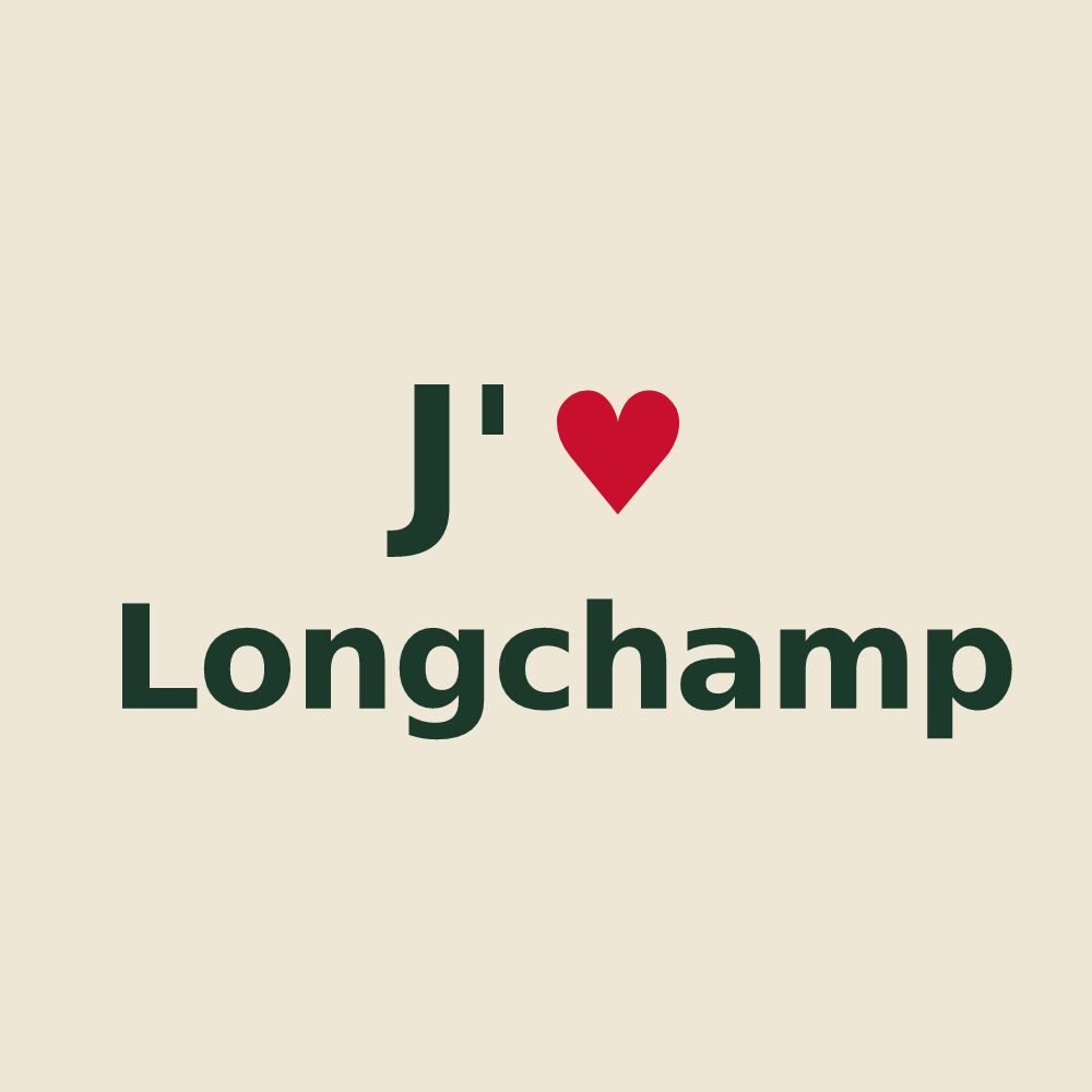 Tote bag personnalisé Longchamp — design J'aime Longchamp