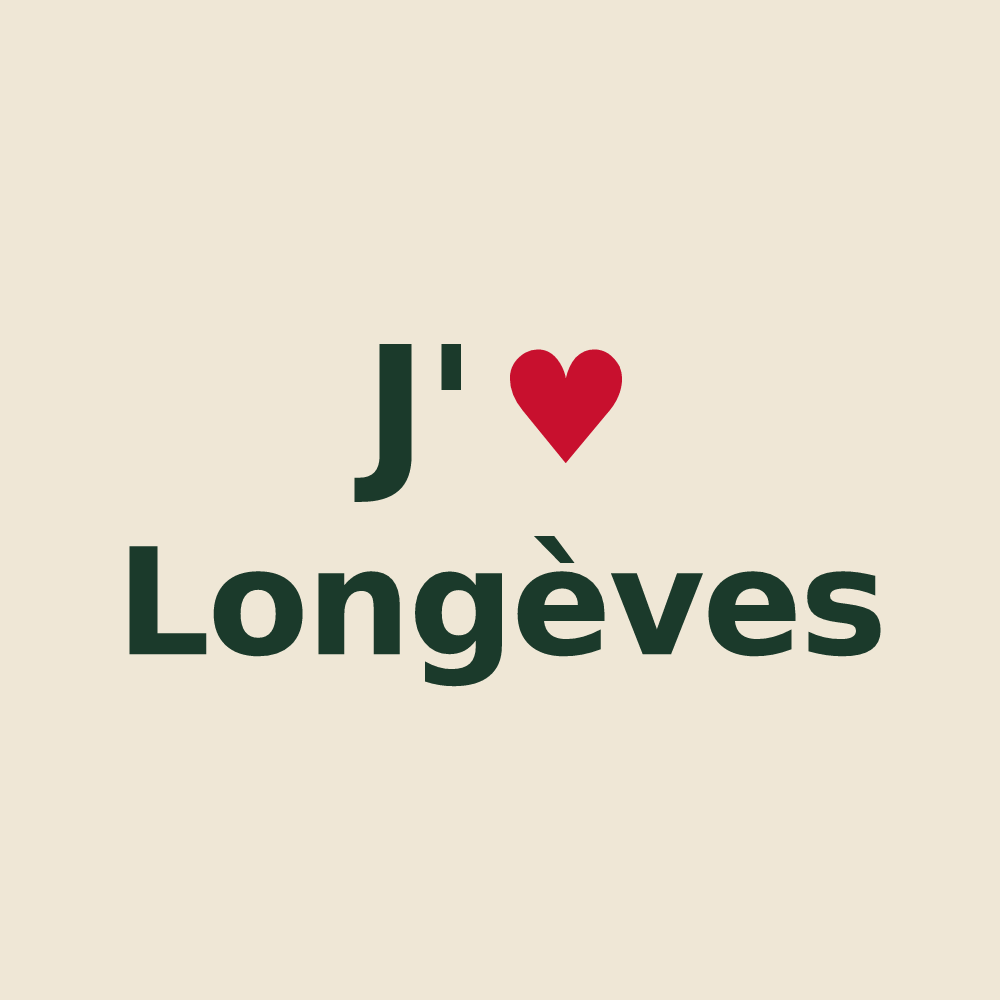 Tote bag personnalisé Longèves — design J'aime Longèves