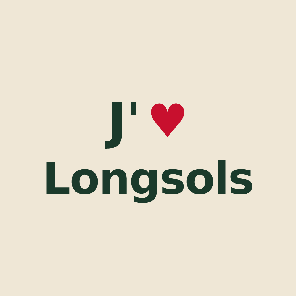 Tote bag personnalisé Longsols — design J'aime Longsols