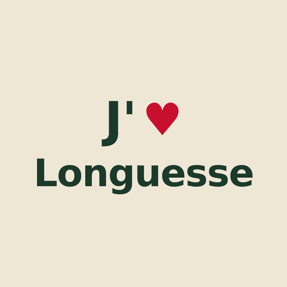 Tote bag personnalisé Longuesse — design J'aime Longuesse