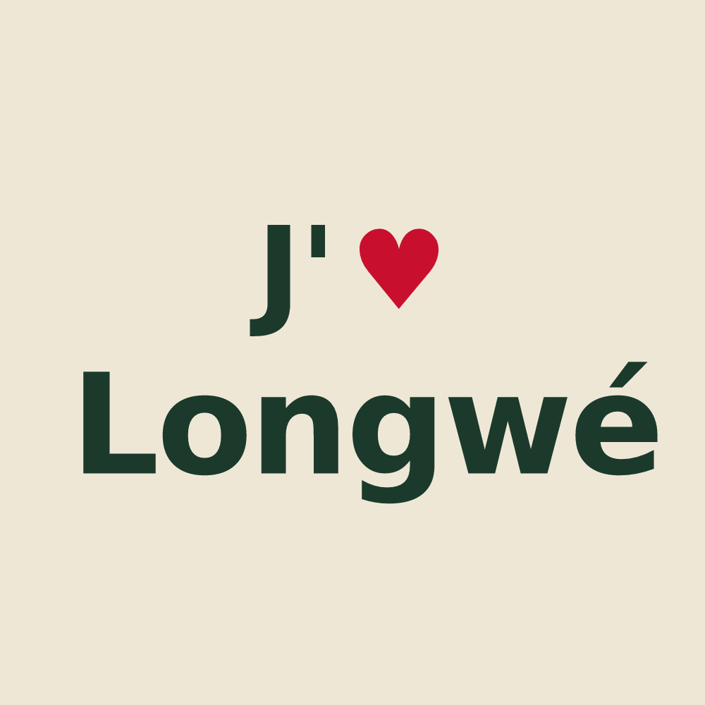 Tote bag personnalisé Longwé — design J'aime Longwé