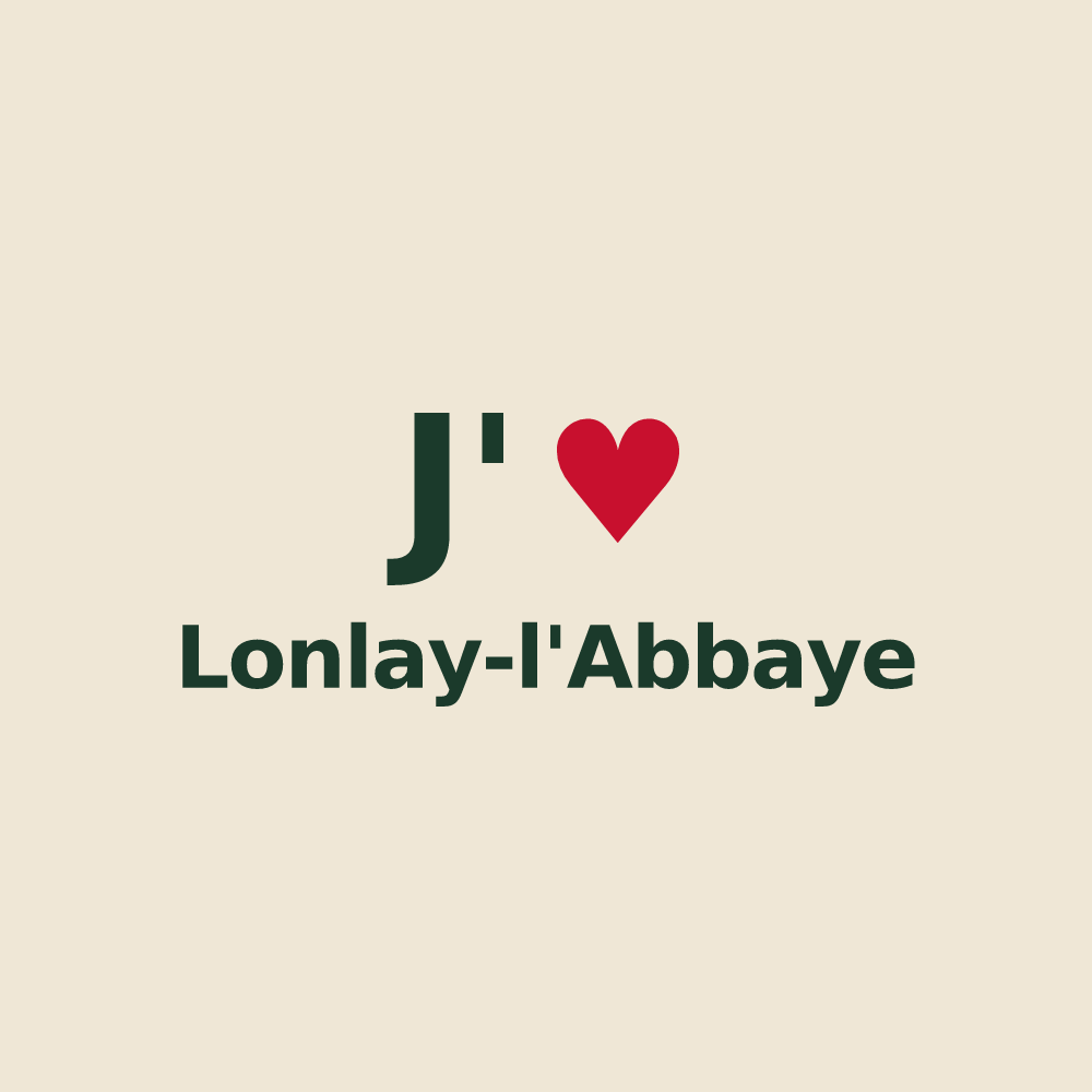 Tote bag personnalisé Lonlay-l'Abbaye — design J'aime Lonlay-l'Abbaye