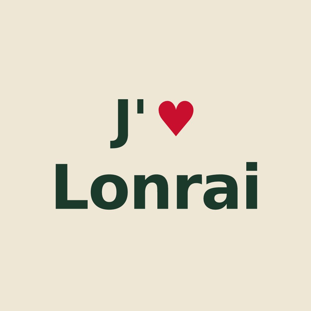 Tote bag personnalisé Lonrai — design J'aime Lonrai