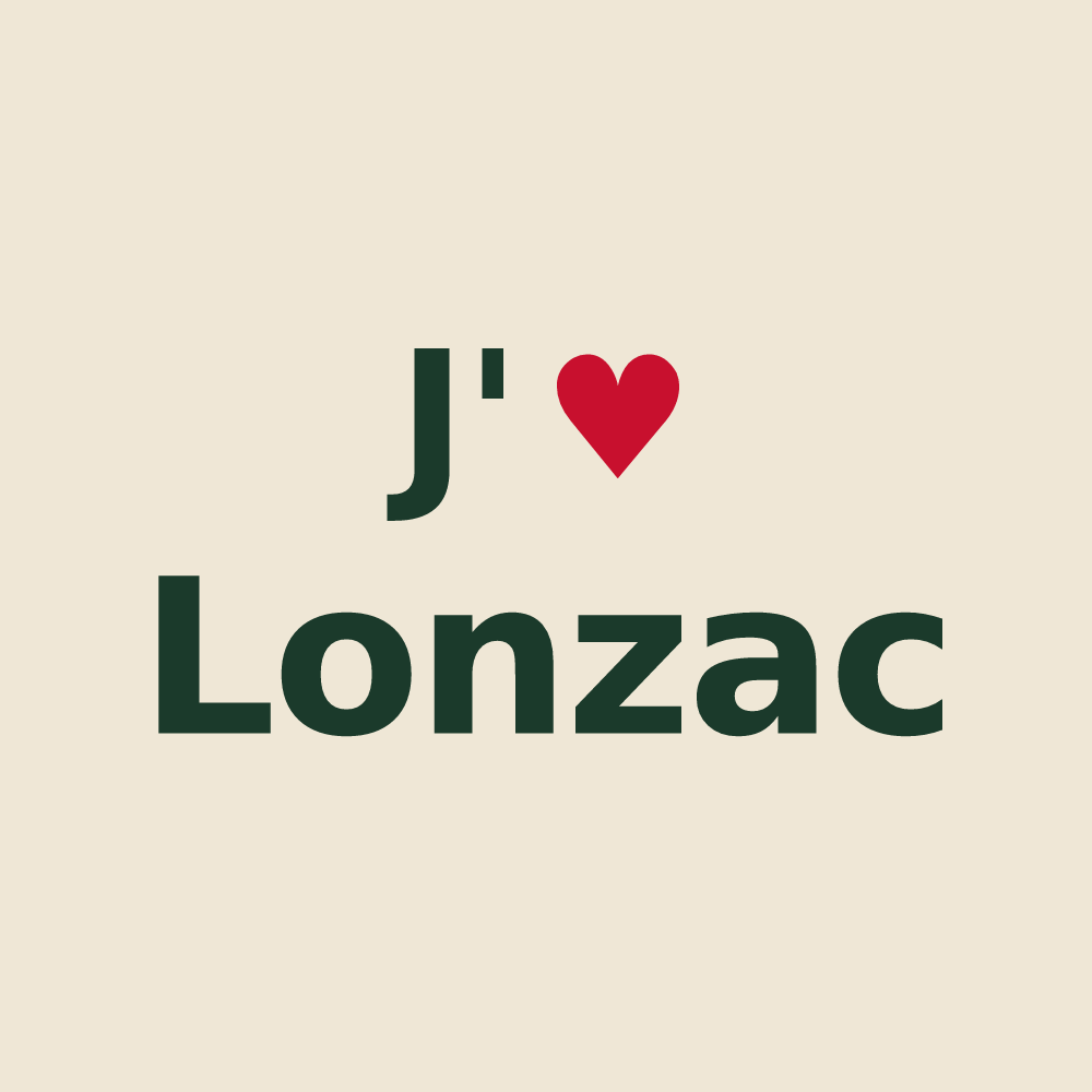 Tote bag personnalisé Lonzac — design J'aime Lonzac