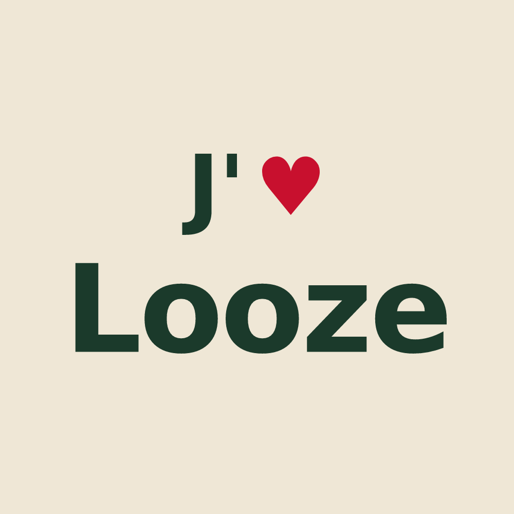 Tote bag personnalisé Looze — design « J'aime Looze » imprimé sur le tote bag