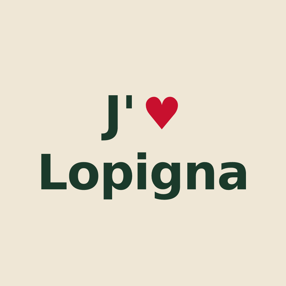 Tote bag personnalisé Lopigna — design J'aime Lopigna