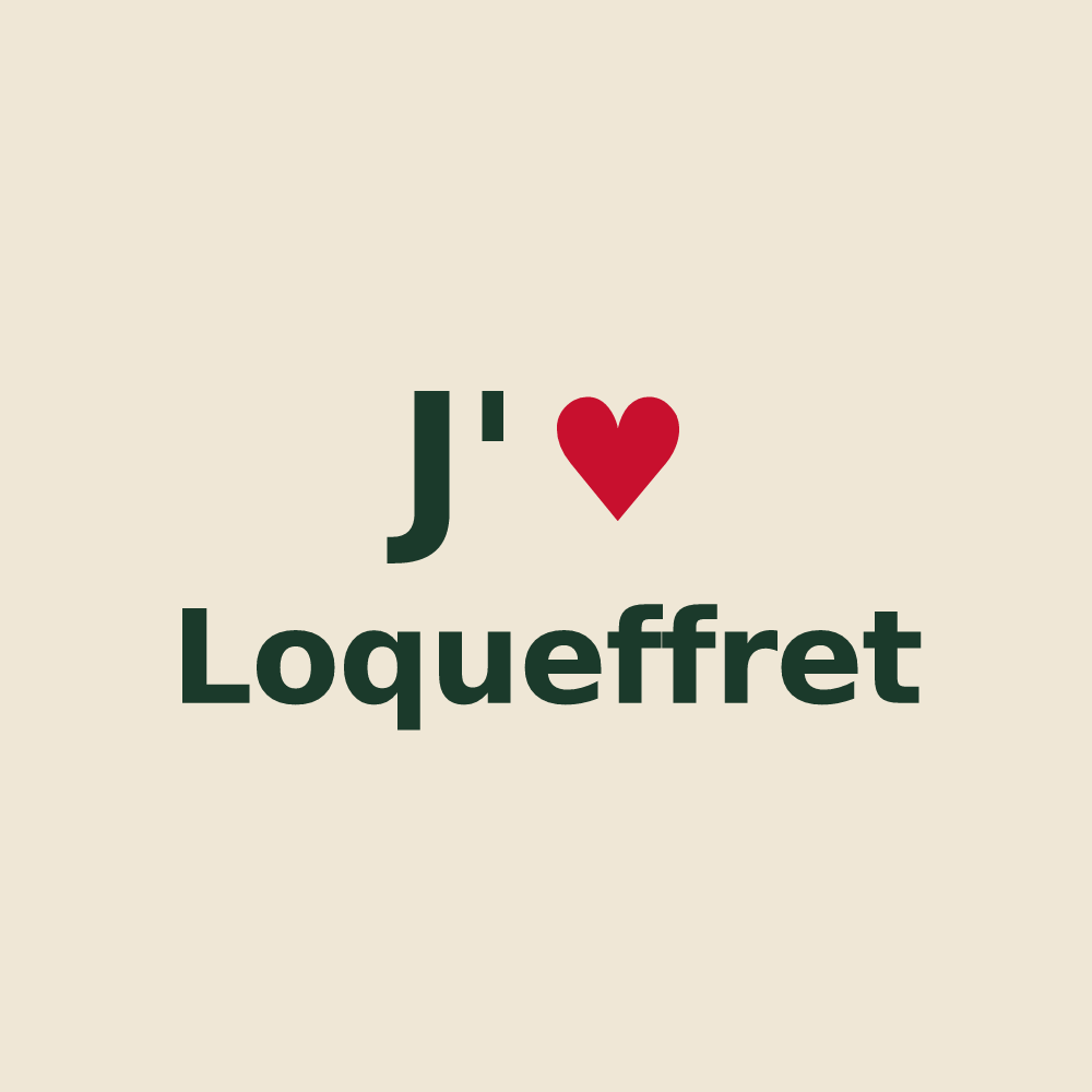 Tote bag personnalisé Loqueffret — design J'aime Loqueffret
