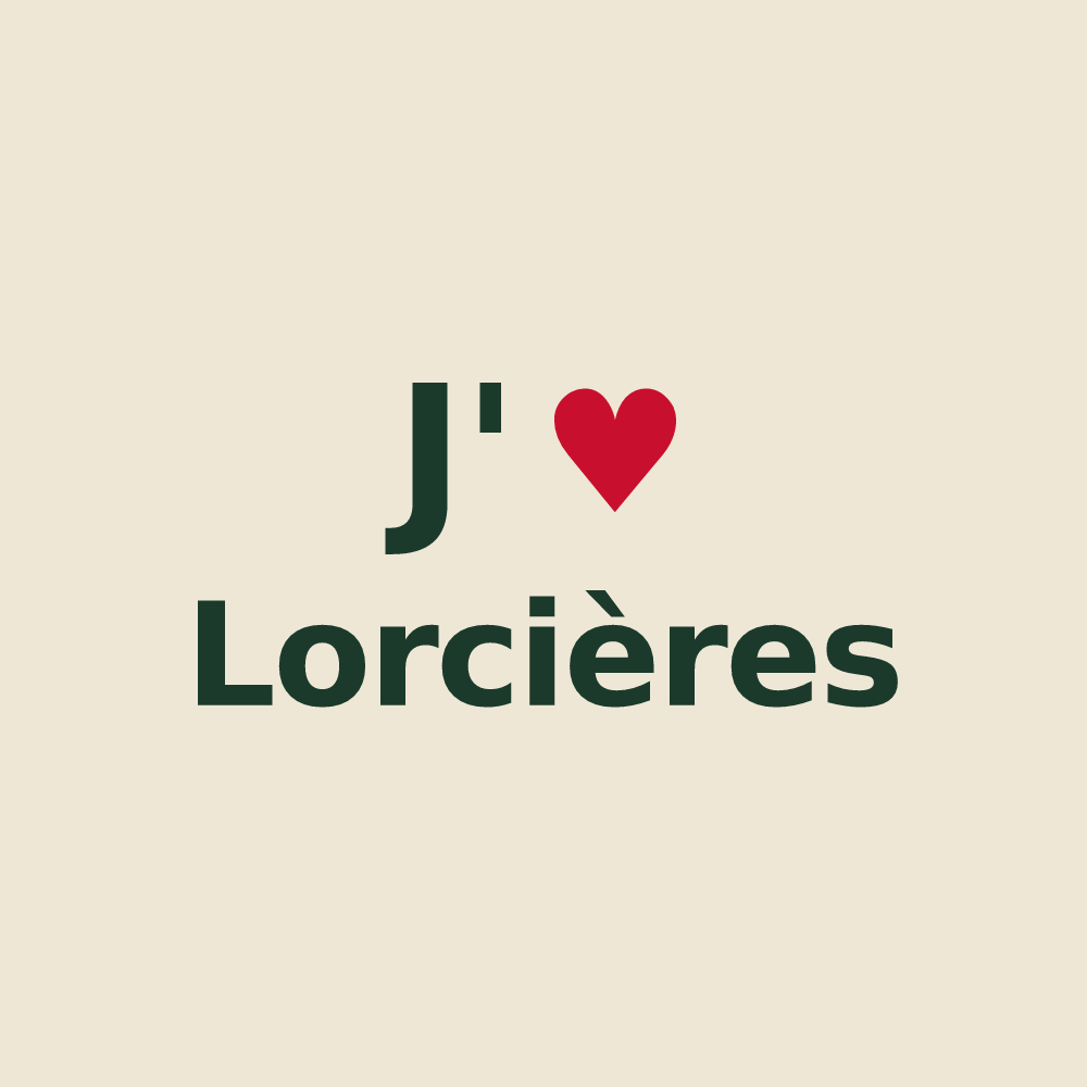 Tote bag personnalisé Lorcières — design J'aime Lorcières