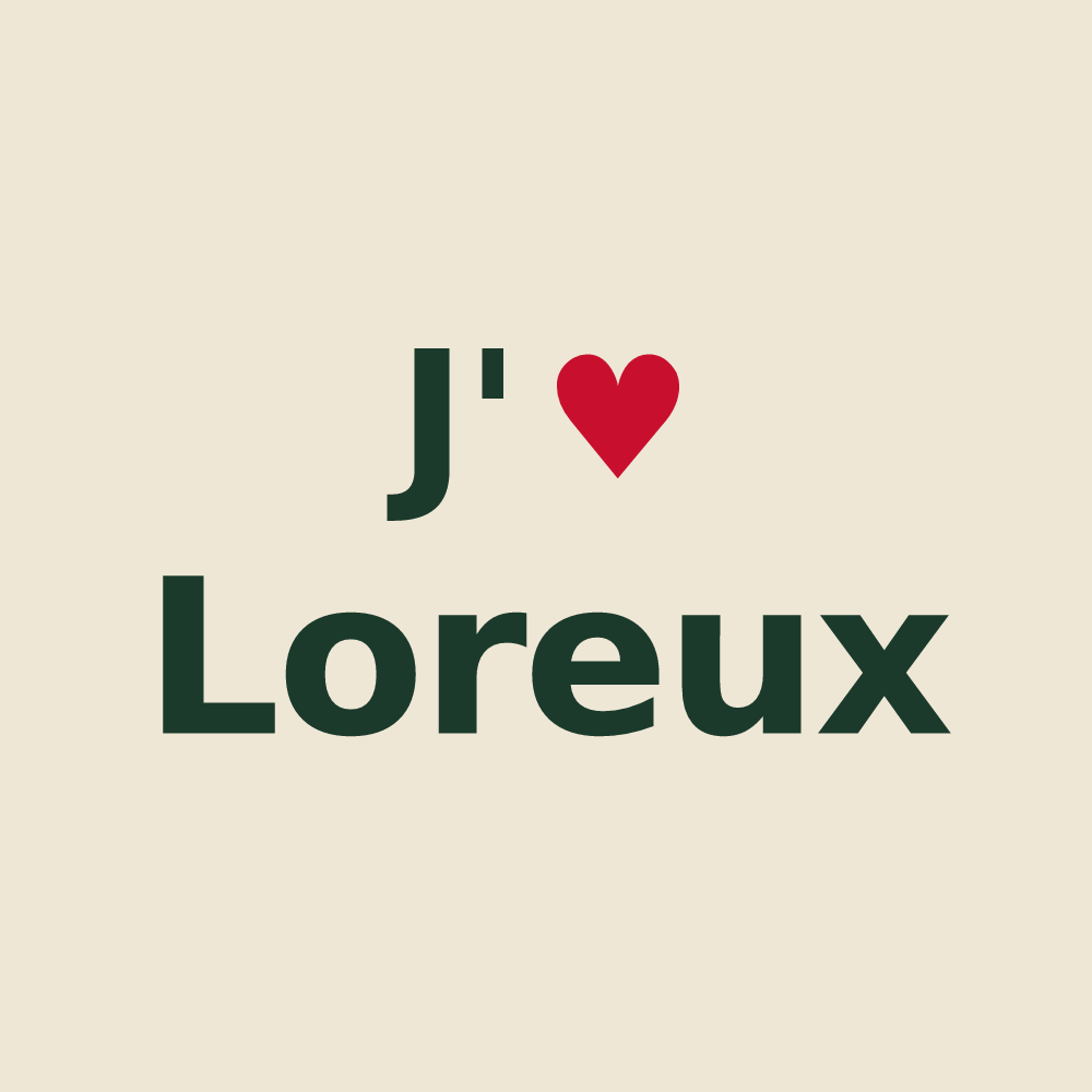 Tote bag personnalisé Loreux — design « J'aime Loreux » imprimé sur le tote bag