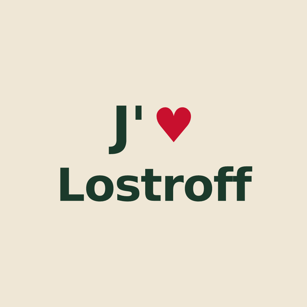Tote bag personnalisé Lostroff — design J'aime Lostroff