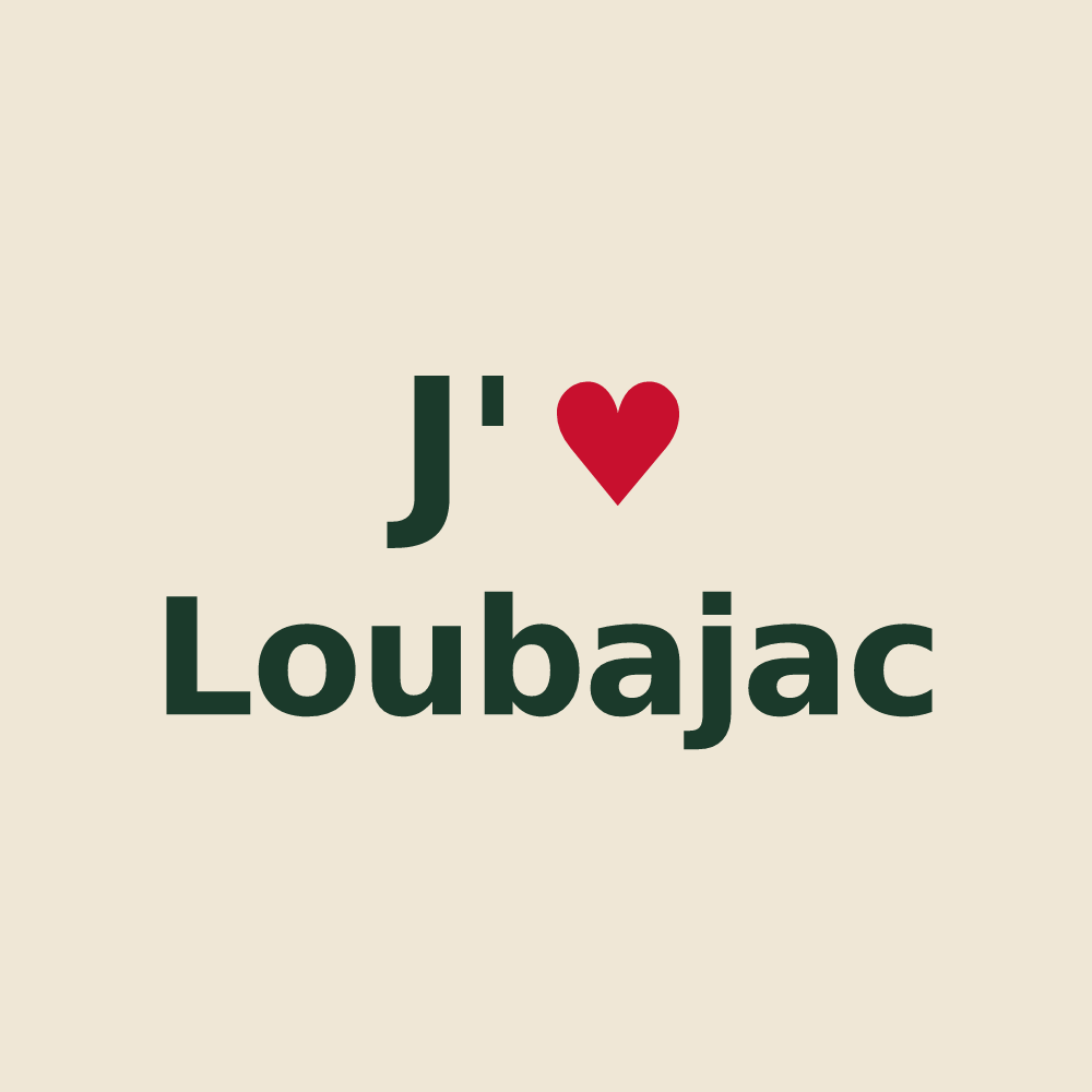 Tote bag personnalisé Loubajac — design J'aime Loubajac