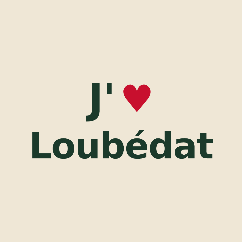 Tote bag personnalisé Loubédat — design J'aime Loubédat