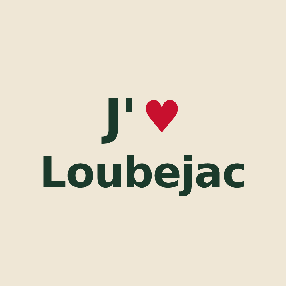 Tote bag personnalisé Loubejac — design J'aime Loubejac