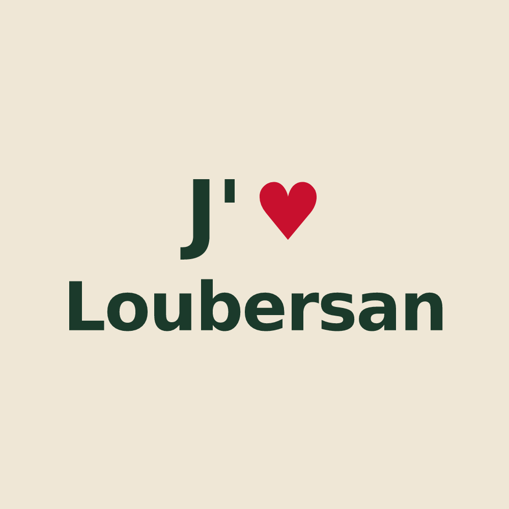 Tote bag personnalisé Loubersan — design J'aime Loubersan