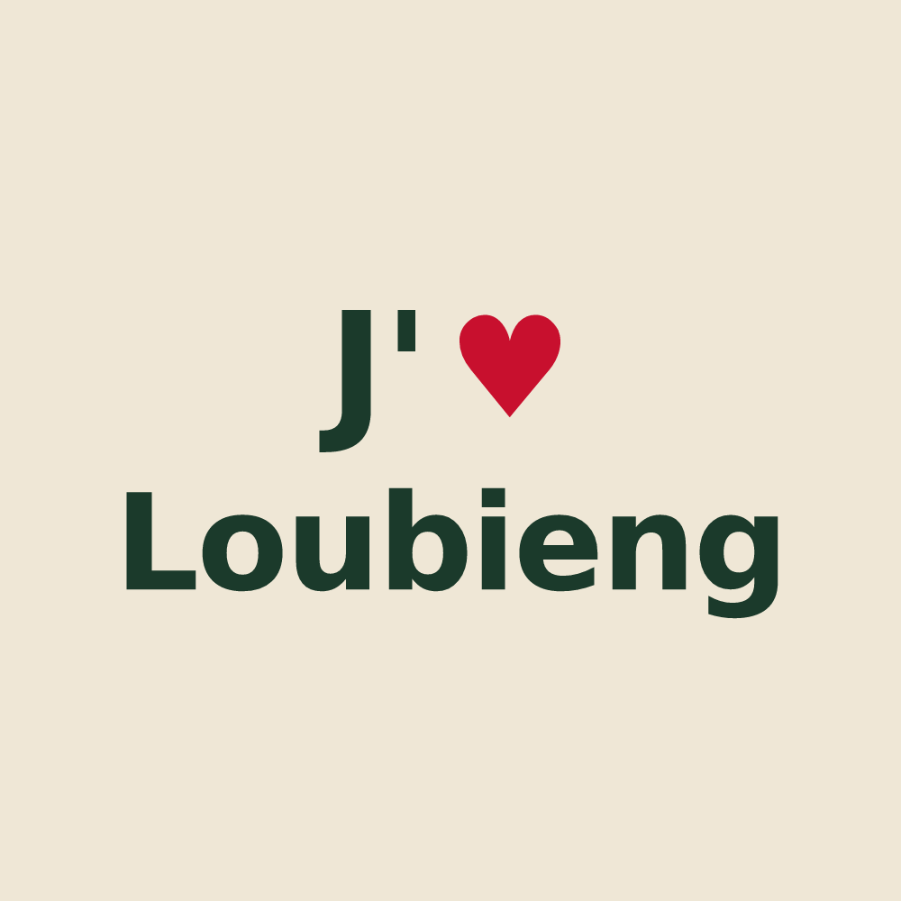 Tote bag personnalisé Loubieng — design J'aime Loubieng