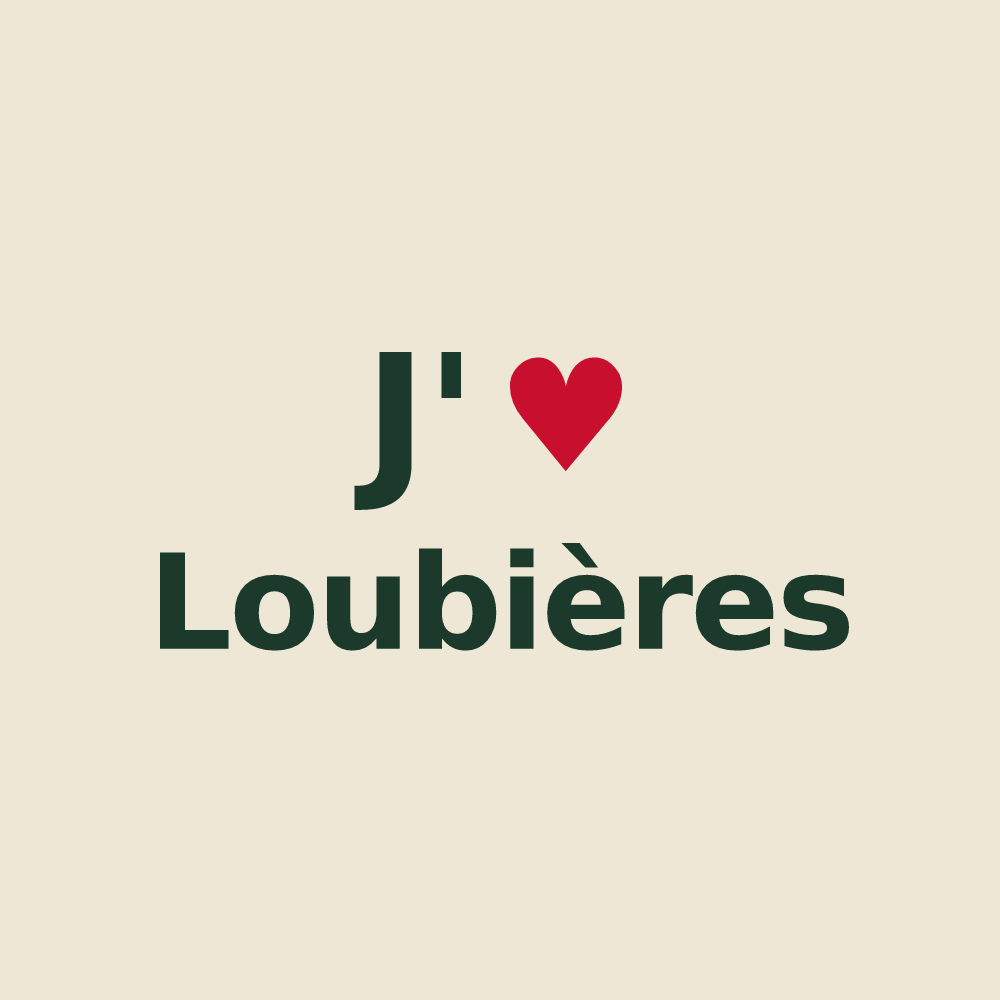 Tote bag personnalisé Loubières — design J'aime Loubières