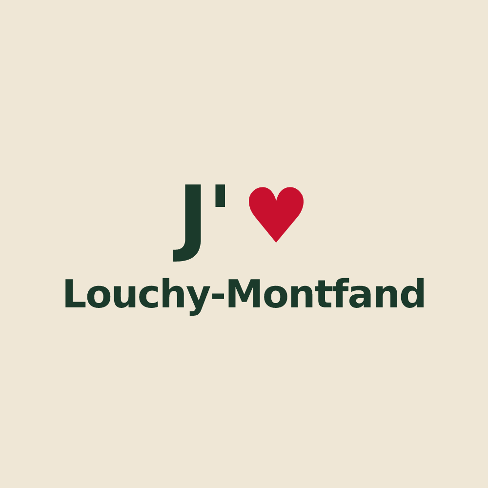 Tote bag personnalisé Louchy-Montfand — design J'aime Louchy-Montfand