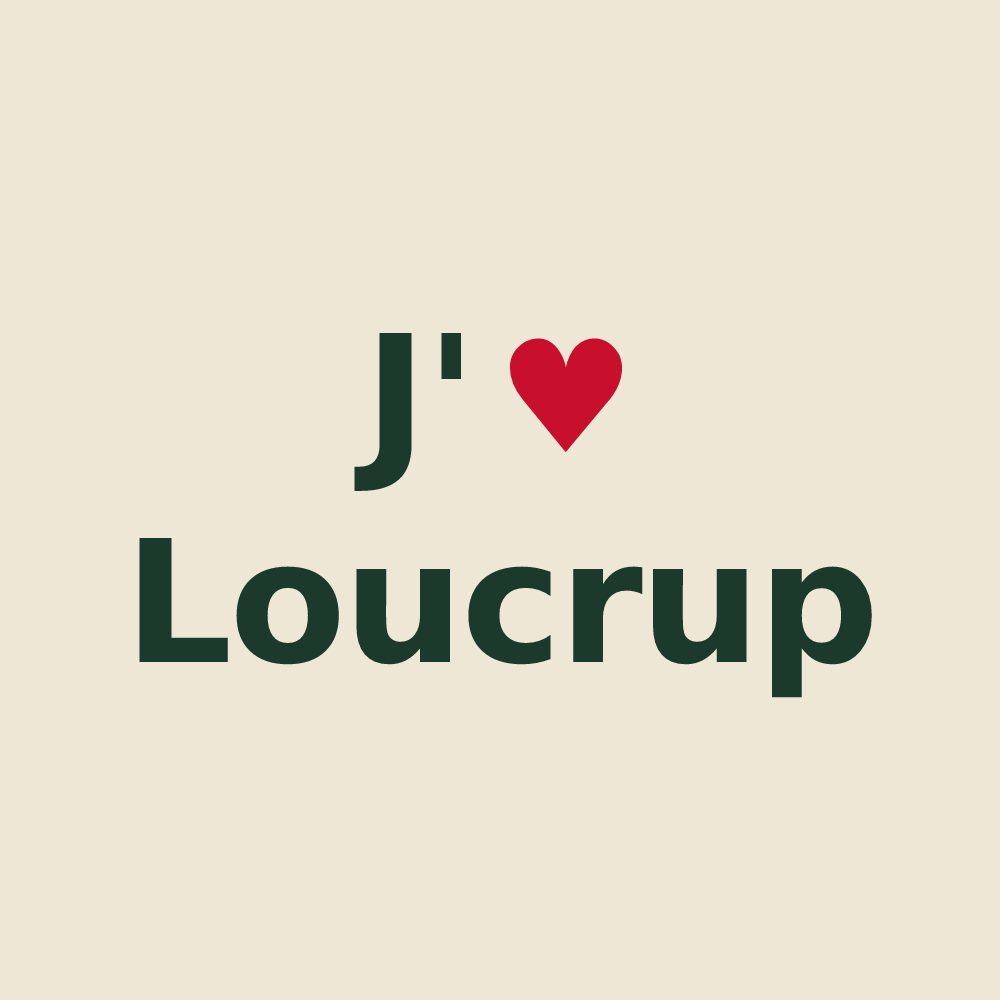 Tote bag personnalisé Loucrup — design J'aime Loucrup