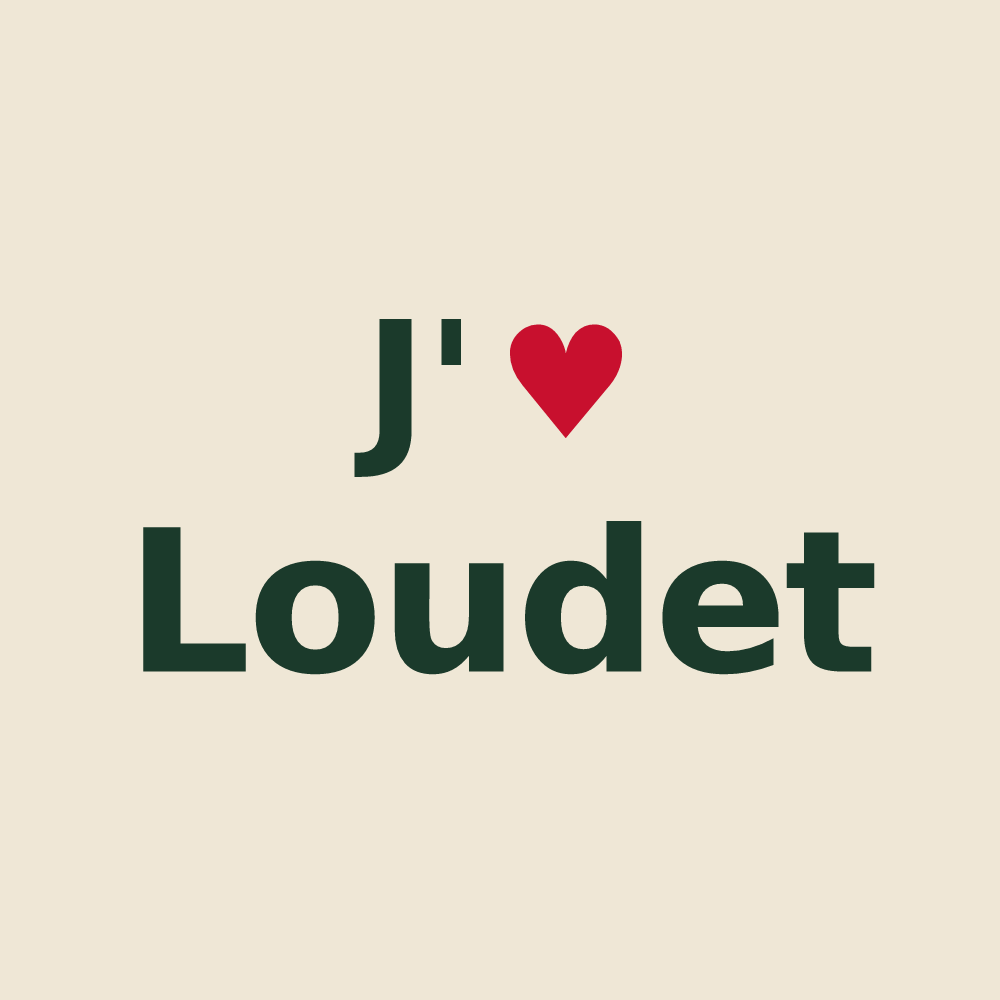 Tote bag personnalisé Loudet — design J'aime Loudet