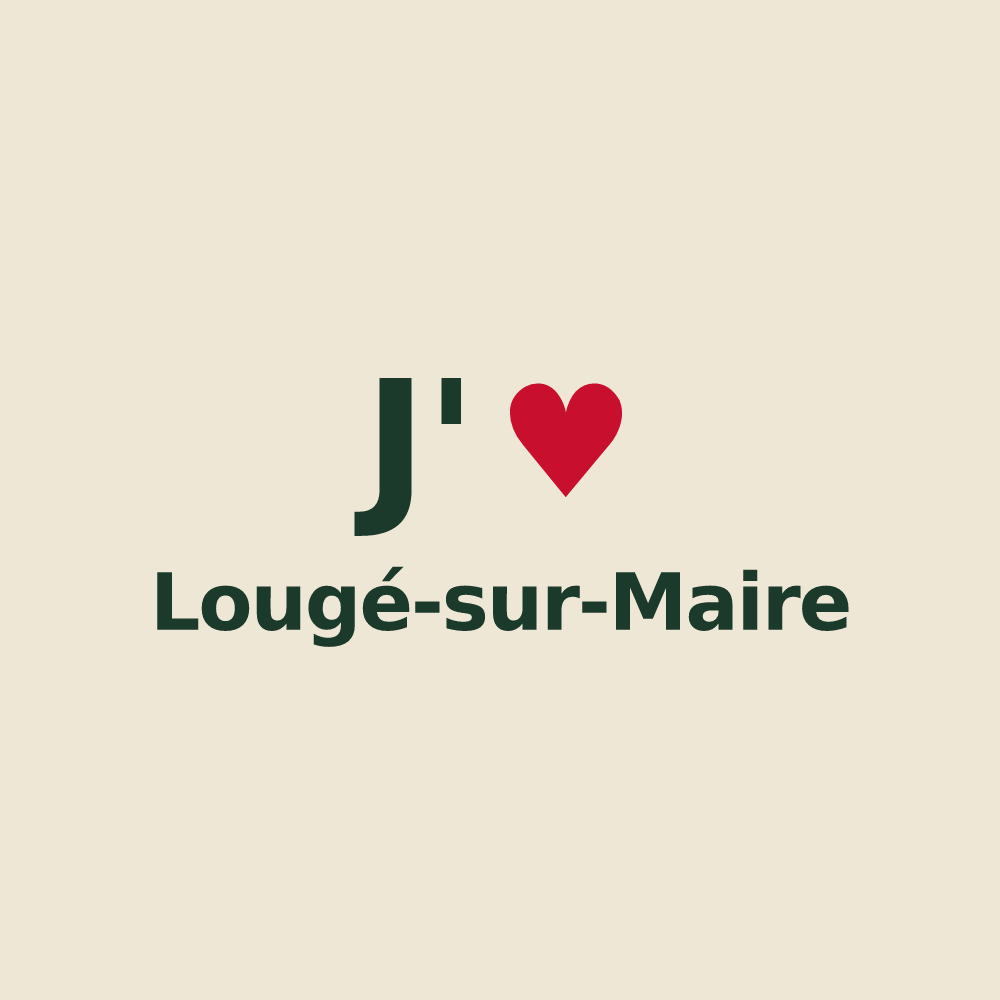 Tote bag personnalisé Lougé-sur-Maire — design J'aime Lougé-sur-Maire