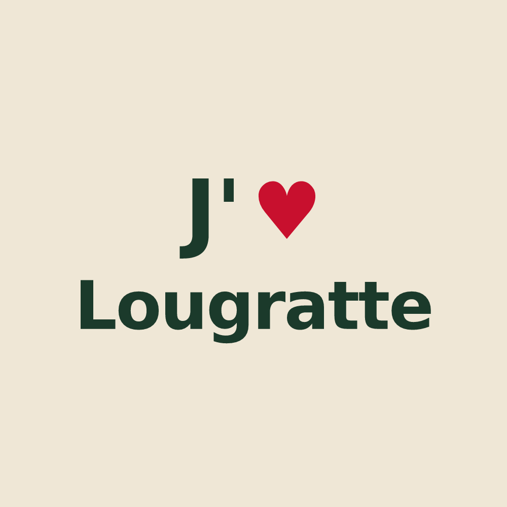 Tote bag personnalisé Lougratte — design J'aime Lougratte