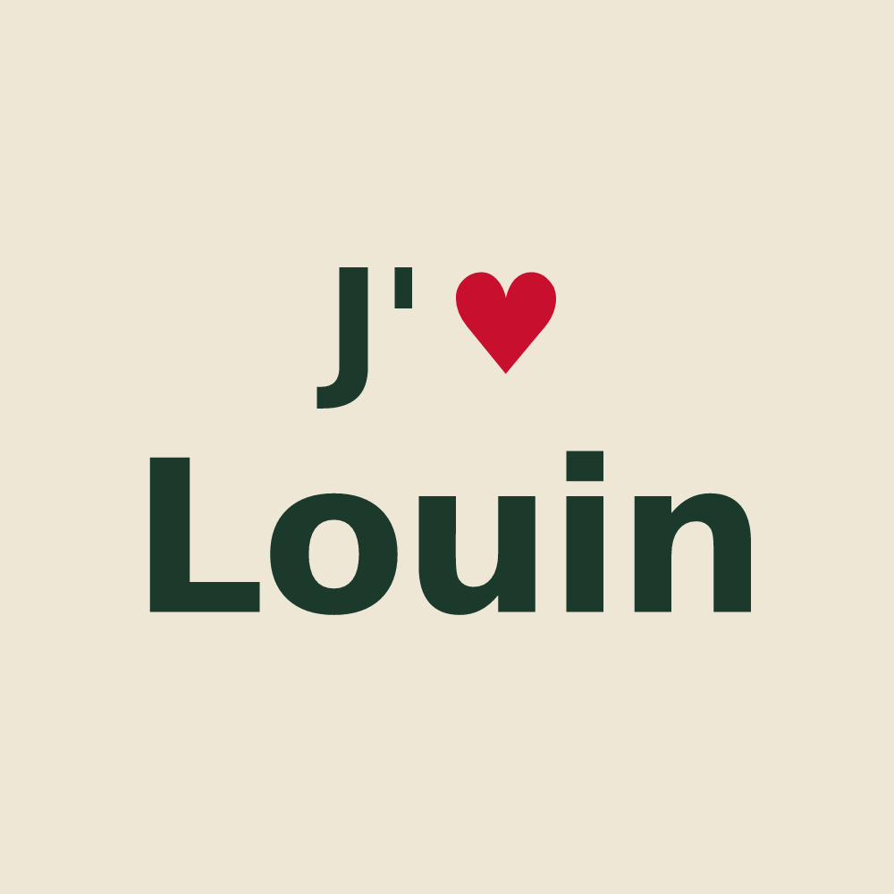 Tote bag personnalisé Louin — design J'aime Louin