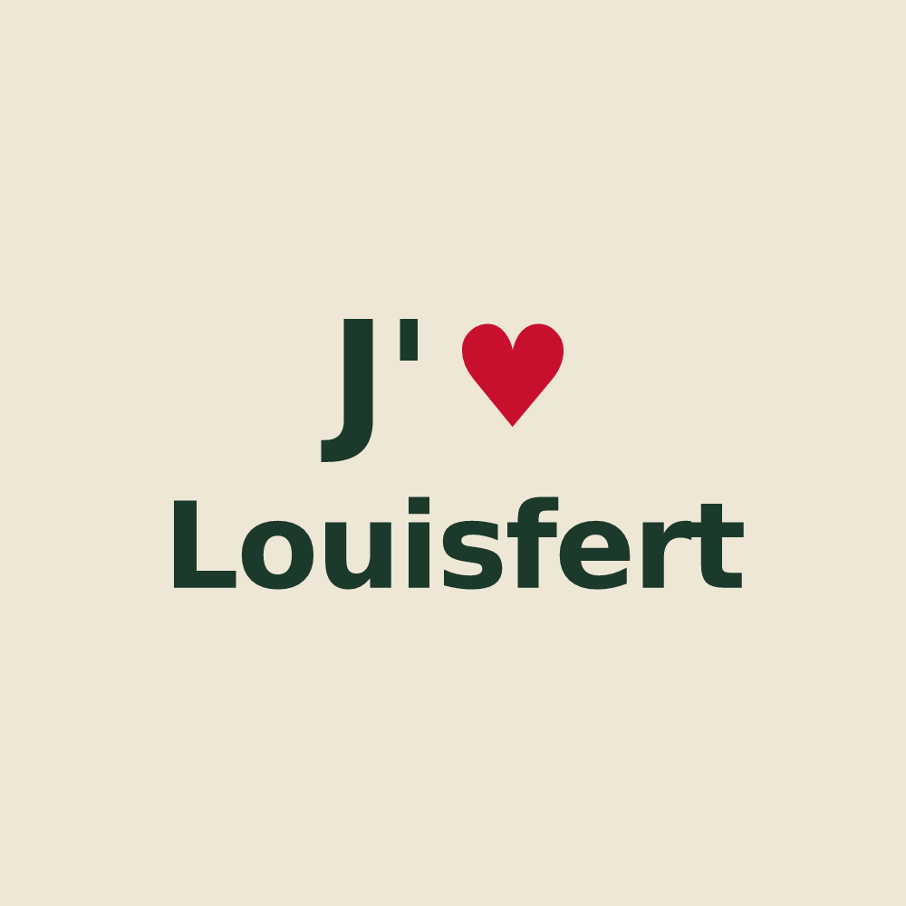 Tote bag personnalisé Louisfert — design J'aime Louisfert