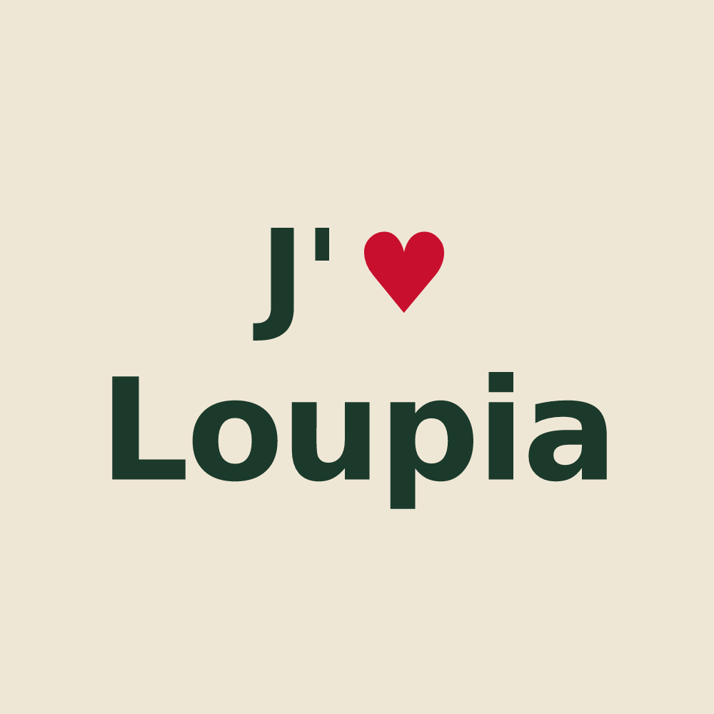 Tote bag personnalisé Loupia — design J'aime Loupia