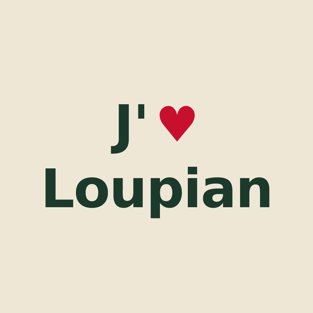 Tote bag personnalisé Loupian — design J'aime Loupian