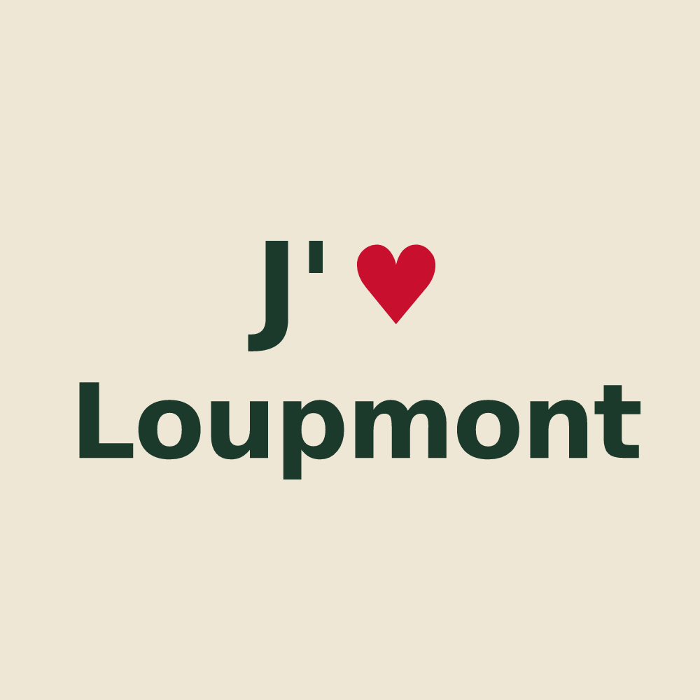 Tote bag personnalisé Loupmont — design J'aime Loupmont
