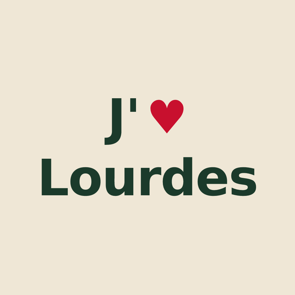 Tote bag personnalisé Lourdes — design J'aime Lourdes